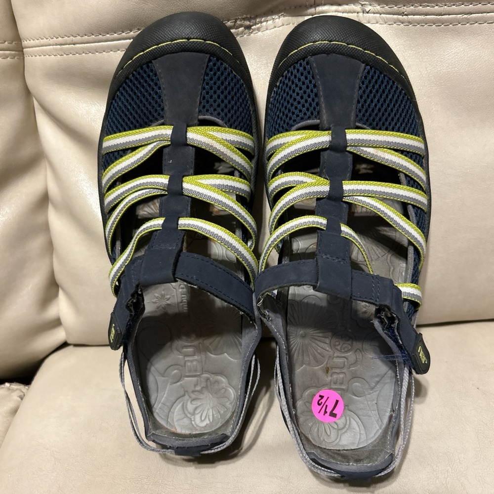 JBU Navy and Lime Sandals